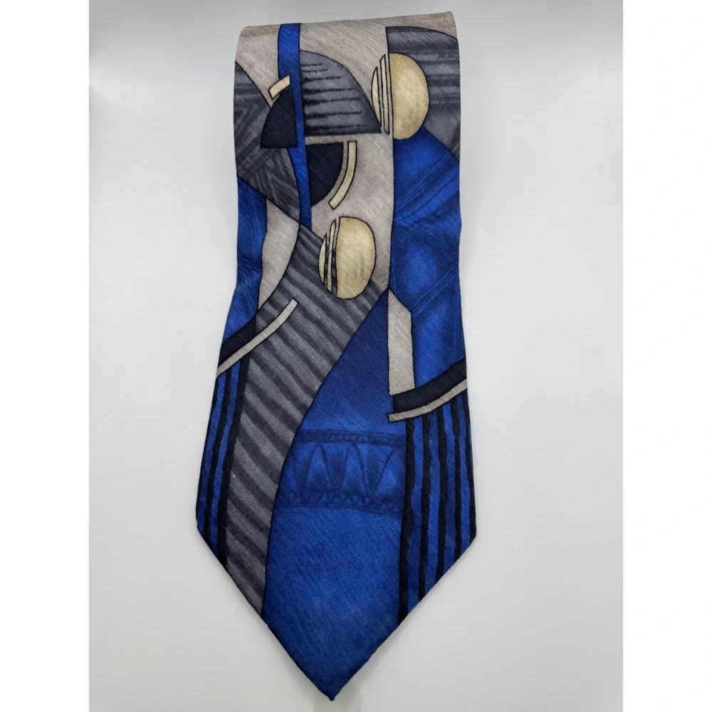 DANI‎ MODA MASCHILE Geometric Abstract Silk Neck Tie Mens